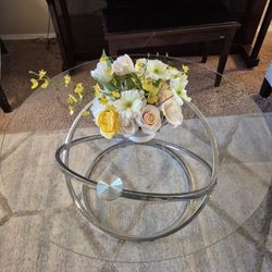3 Piece Glass Too Coffee And End Tables $145 For Each End Table, 350 For Coffee Tables