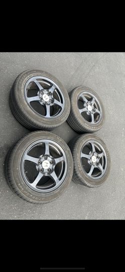 4 - 205/55r16 225/50r16 5x4.5 5x114.3 Stock AP1 AP2 Honda S2000 S2k AP1 Rsx Civic Accord Wheels Rims Good 80% Treads 2023 DOT Tires