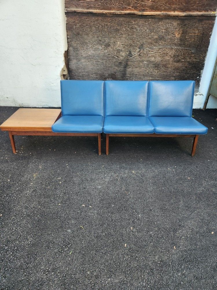 Mid Century Remington Rand Gunlocke 3 Seater Tandem Bench