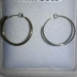 Gold Earrings! 14k Yellow Gold Single earrings! 14k gold .030 gr. 1" & 14k plated 0.10 gr. 1"