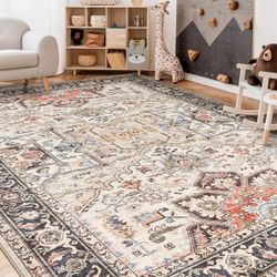 "NEVER USED" Oriental Vintage Floral Distressed Rug (9' x 12')