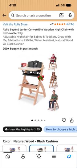 Abiie Beyond Junior Convertible Wooden High Chair with Removable Tray