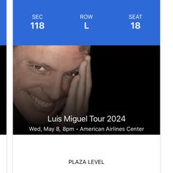 Luis Miguel Tickets $650 Por 2 Para El 8 De Mayo