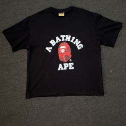Black and red bape t shirt