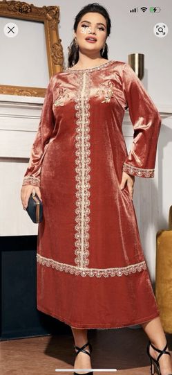Beautiful Velvet Fabric Embrioded Dress Size XL