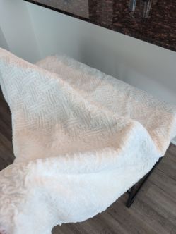White Crate & Barrel Throw Blanket