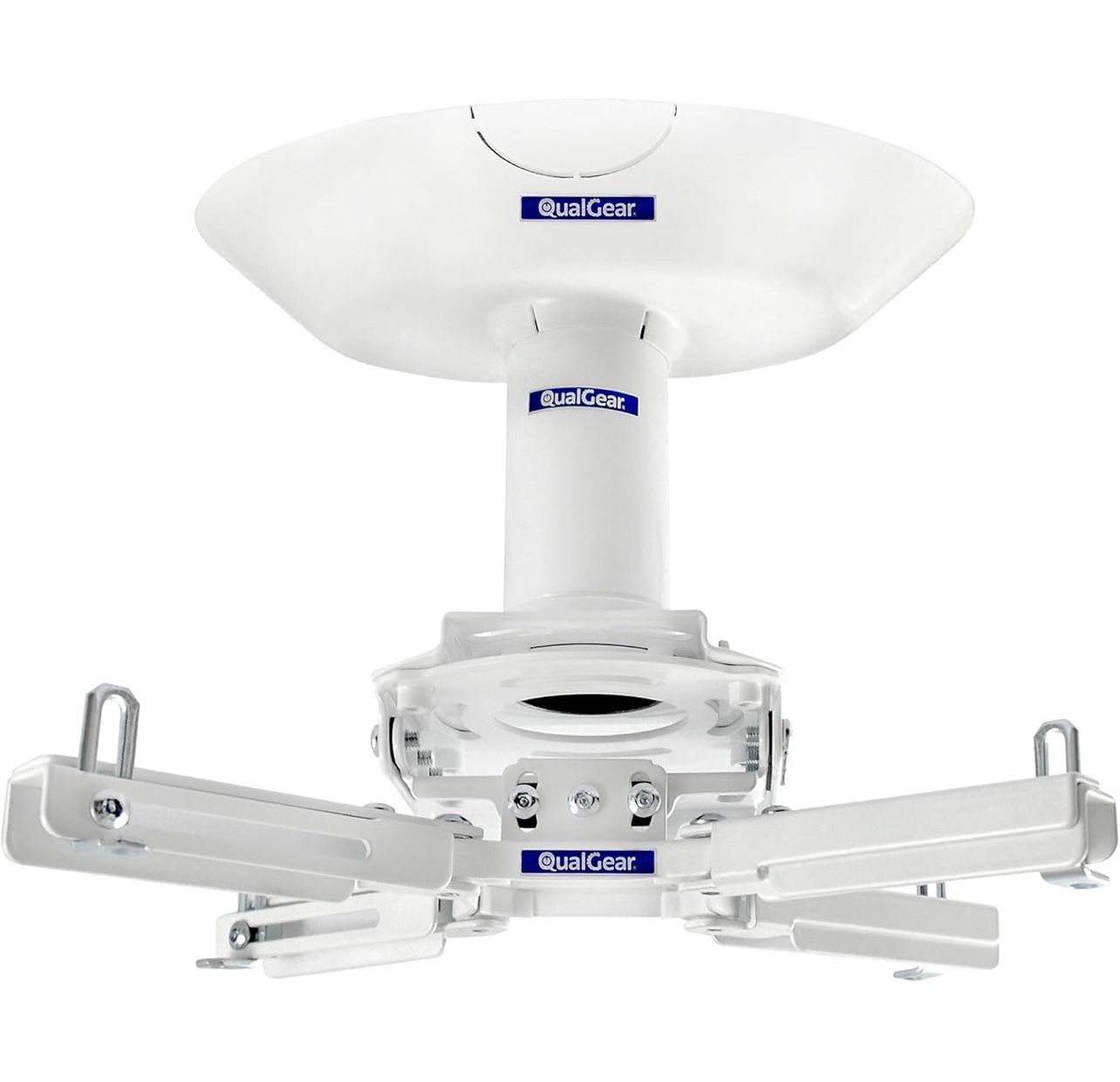 QualGear Pro-AV QG-KIT-CA-3IN-W Projector Mount Kit Accessory Single Joist Ceiling Adapter, 3" 1.5", White
