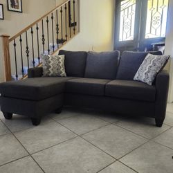 Couch Dark Grey With Chaise 