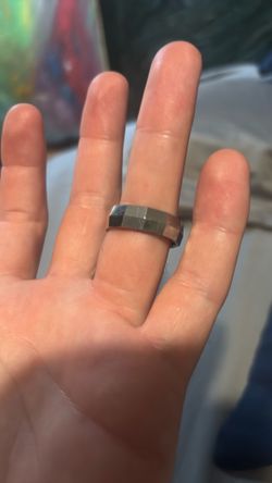 Tungsten Carbide Multi Faceted Ring Size 8