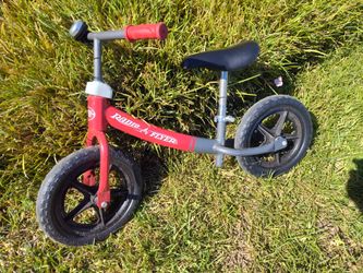 Radio Flyer Glide and Go Pro 12" Kids' Balance Bike - Black/Red: Steel Frame, Adjustable Seat
