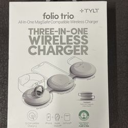 +TYLT Folio Trio All-in-one MagSafe Compatible Wireless Charger  Wirelessly fast charges your iPhone, AirPods, and Apple Watch simultaneously