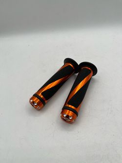 Bicycle Handle Bar Grip Replacements for 3/4" tube, 4.25" Deep, Orange/Black