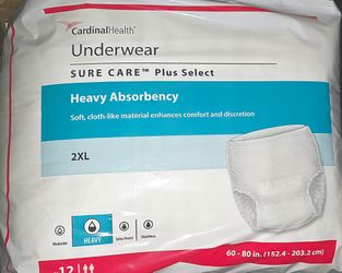 Cardinal Sure Care Plus Protective Pull-Up Underwear, Heavy Absorbency, 2 XL (60"-80")
