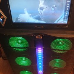 Bocina Doble Muy Grande Con Pantalla 6 Bocinas Bluetooth Micrófono 