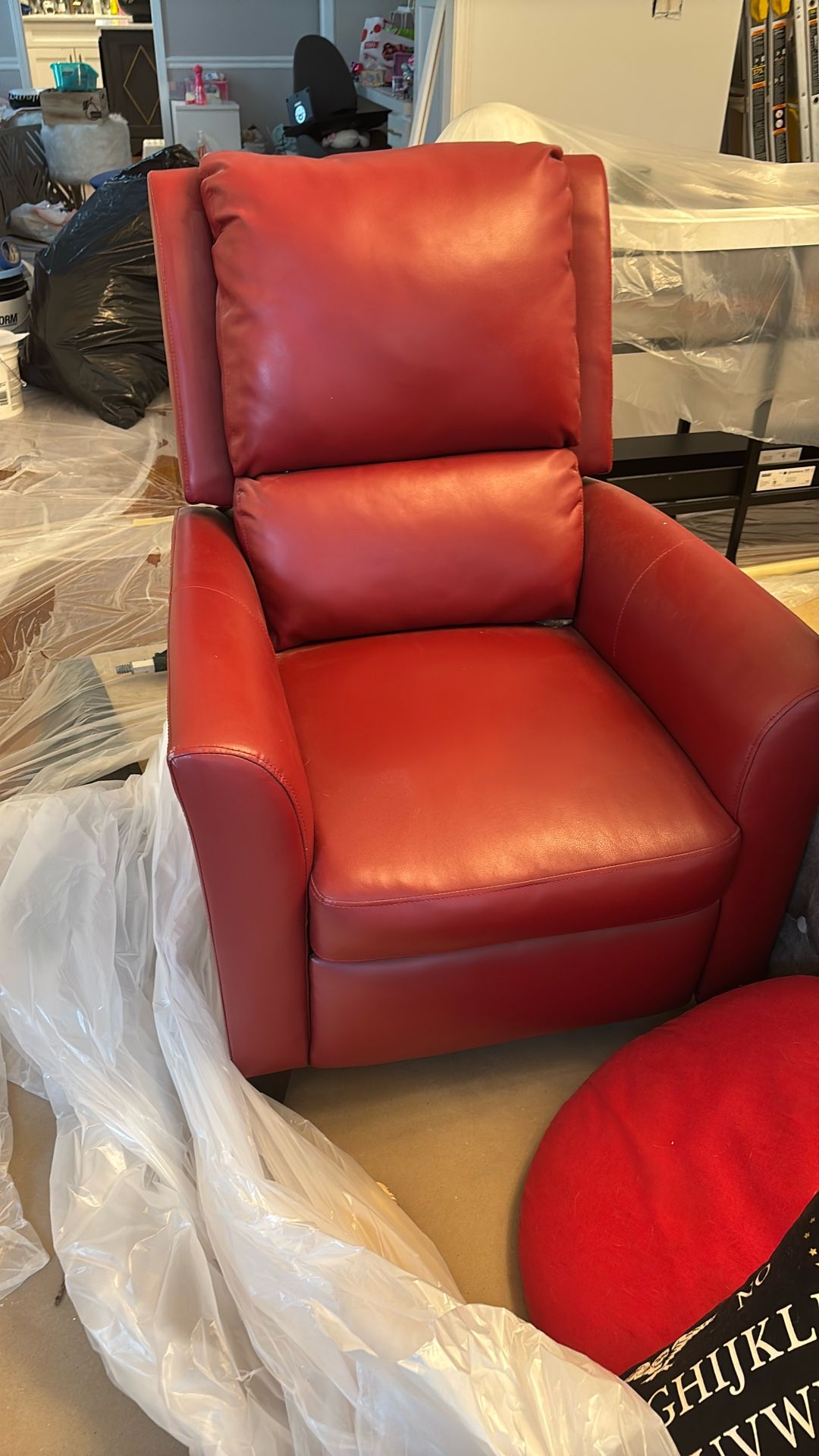 Recliner Leather Red Chair -