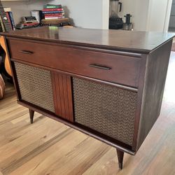 Mid-Century Modern Silvertone Record Cabinet