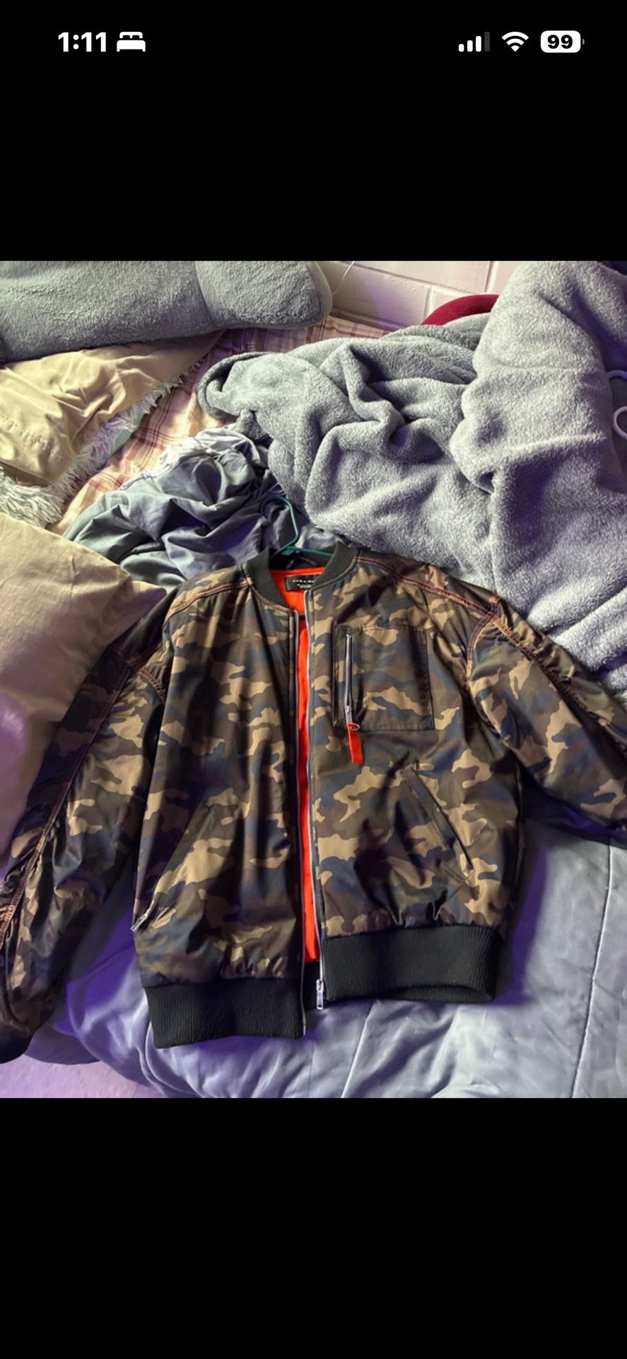 Zara Camo Style Bomber Jacket