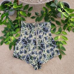 Shein Vintage Floral High Waisted Shorts With Breast Cut Out (S)