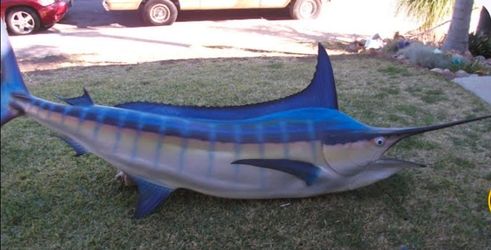 Wall Mount Marlin Tiki Bar wall art!! Sport fishing trophy