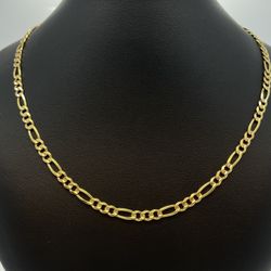 Gold Chain Figaro 14K Solid 