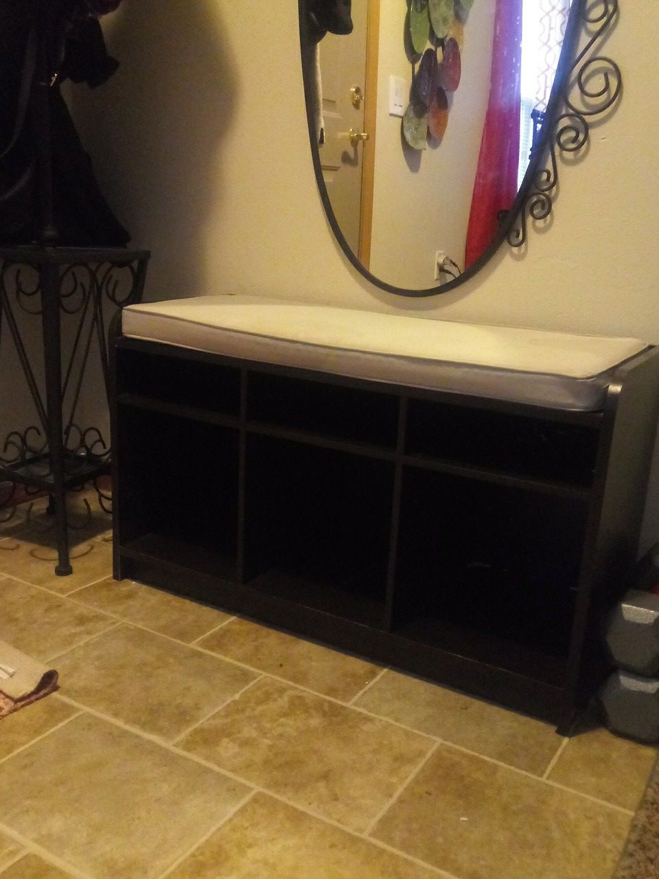 Bench with cubbies
