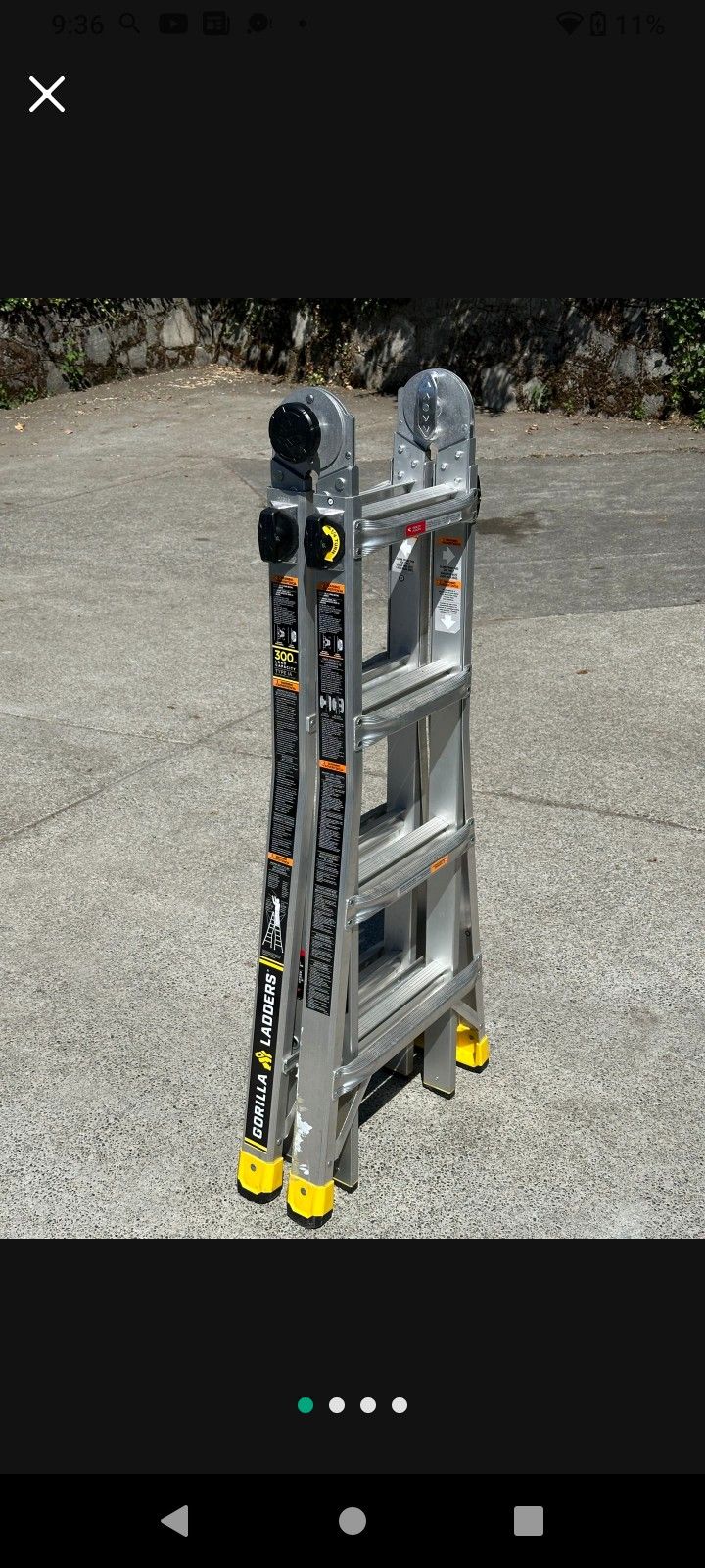 Gorilla Ladders 18 ft. Reach MPXA Aluminum Multi-Position Ladder with 300 lbs. Load Capacity Type IA Duty Rating
multifunctional ladder