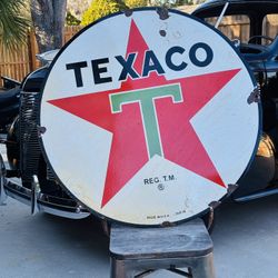 Texaco Porcelain Advertising Sign 30 Inches