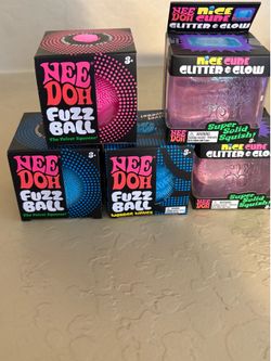 ✨ NEW NeeDoh– Fuzz Ball & Nice Cube Glitter & Glow ✨