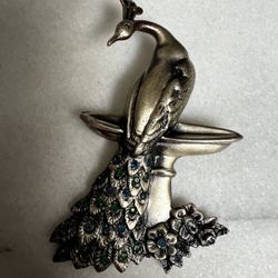 Real Silver Bird Pin 