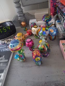 Handmade Mini Wooden Mushrooms  Can Customize Also