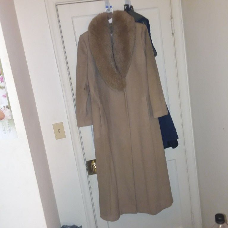 Marvin Richards Fox Fur Wool Designer Coat