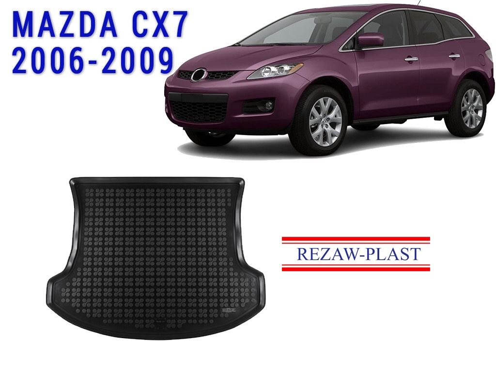 All weather trunk mat for Mazda CX-7 2006-2009 Suv 3D Custom Fit black color