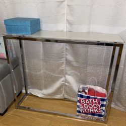 White And Silver Console Entry Table