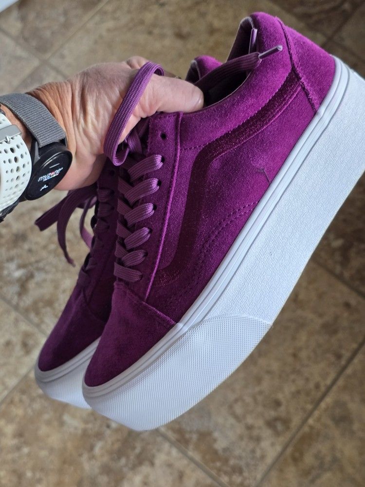 Vans Old Skool Platform Suede Dark Purple/Maroon Shoes