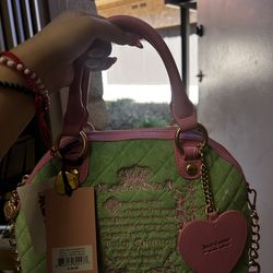 Juicy couture bag small green pink