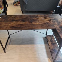 L-shaped Office Desk With Shelves