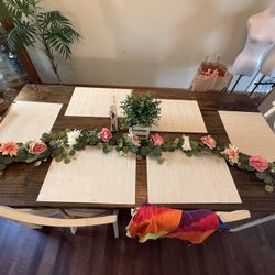 Pink Flower With Lights Table Runner