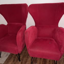 Crimson Velvet Armchairs