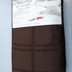 Origins Microfiber Tablecloth Brown 90" Round