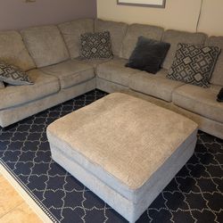 High End Ashley Furniture Sectional With Ottoman Excellent Condition 