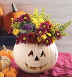 Bouquet Of Flowers In Pumpkin