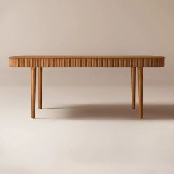 63–78" Extendable Ash Wood Dining Table, Modern Design