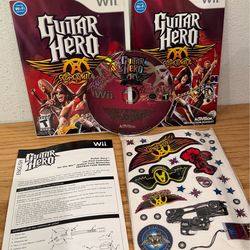 Nintendo Wii Guitar Hero Aerosmith CIB + Stickers