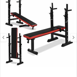 Adjustable Weight Bench With Olympic Weight Plates