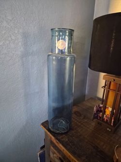 Tall blue vase