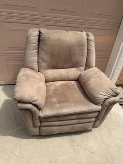Microfiber, light, brown, or beige recliner