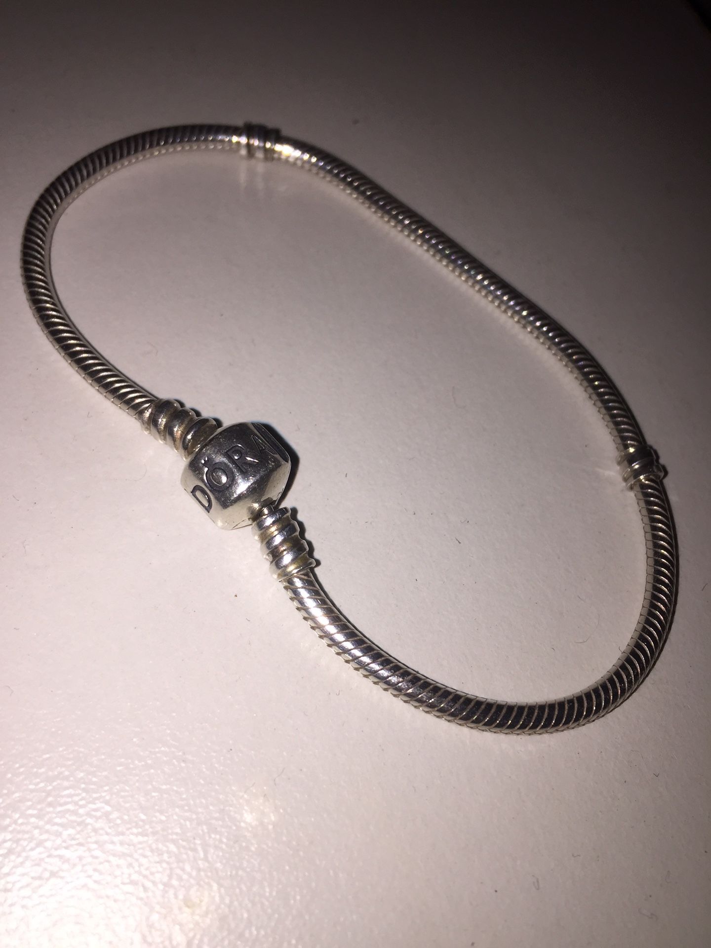 Pandora , .925 sterling silver snake chain bracelet