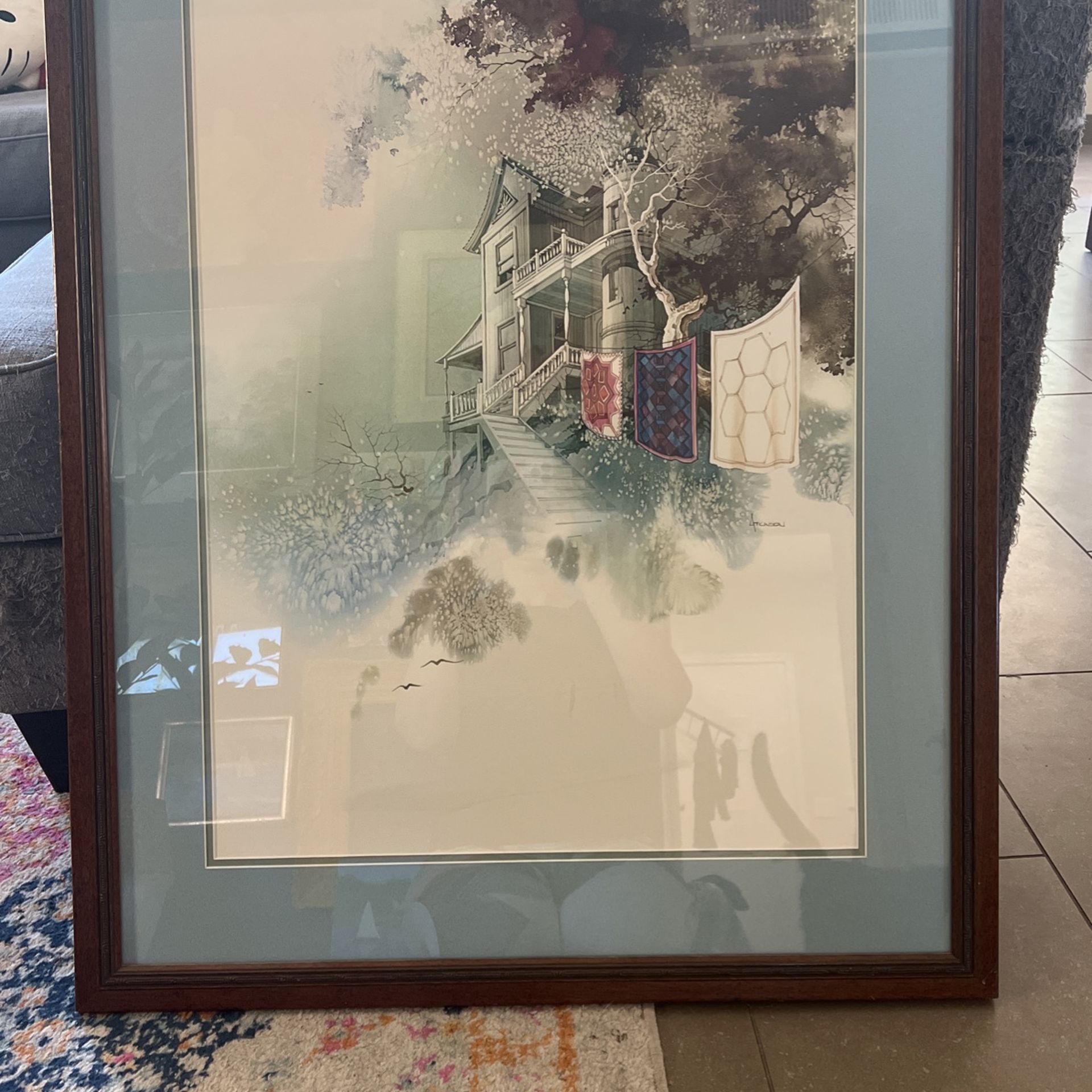 Art, The Quilt maker By Michael Atkinson, Beautifully Framed 28x36