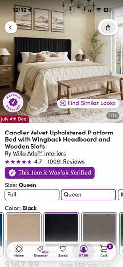 Upholstered bed frame