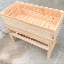 Elevated Finely Finished Wood Planter Box Stand for Patio, porch, deck, balcony, or in the garden